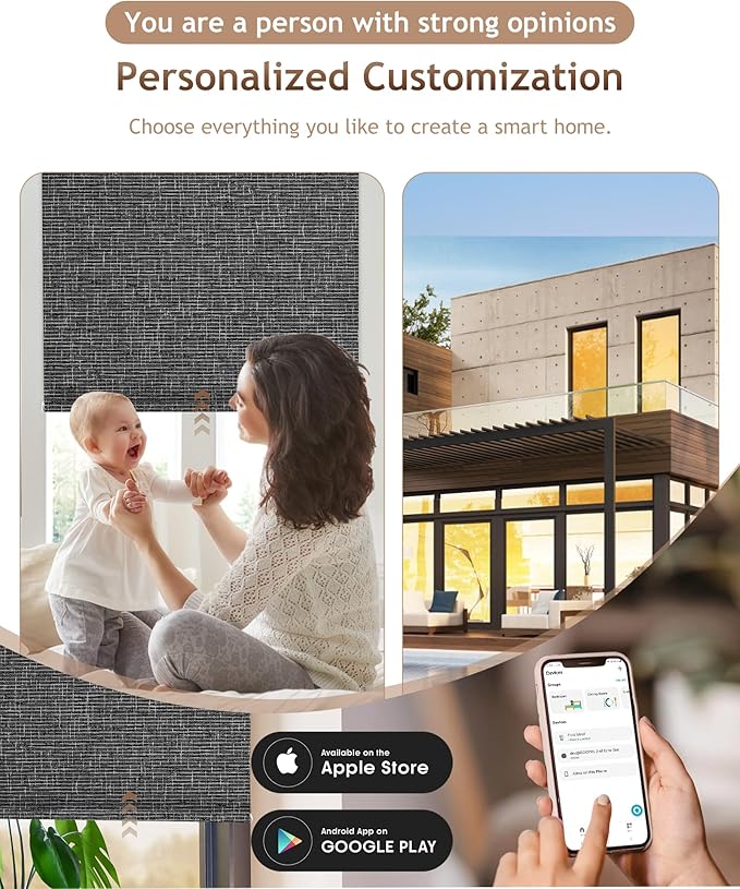 Kincmo Motorized Blinds with Remote, 100% Blackout Motorized Roller Shades Work - Image 5
