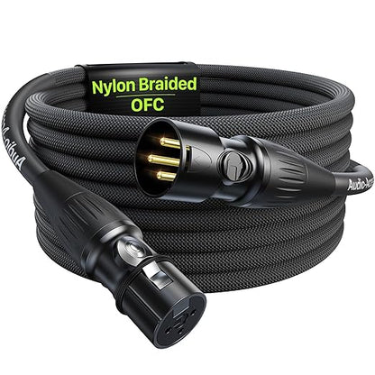 XLR Cables 10ft 1 Pack, Professional Gold-Plated Rean Connectors from Neutrik by AA