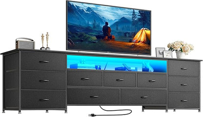 Huuger 78.7 Inch TV Stand for 75, 80 Inch TV, 11 Drawer Long Dresser by Huuger