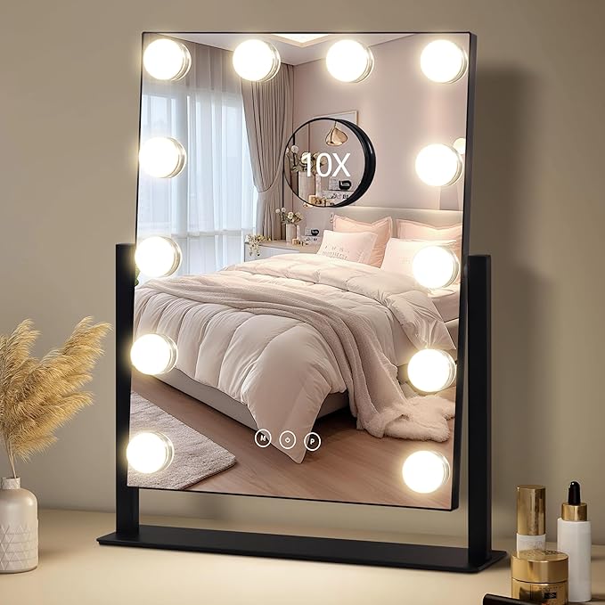 Vanity Mirror with Lights, Makeup Mirror with Lights, 3 Color Lighting Modes by NUSVAN