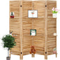 4 Panel Room Divider with Shelves, Room Dividers and Folding Privacy Screens by ZFFURN
