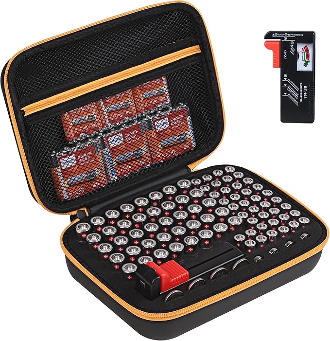 Battery Organizer Storage Case by PORTABLESTORAGECASE