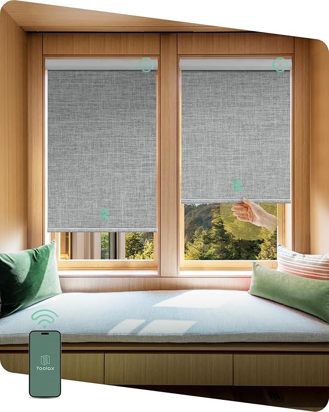 Yoolax Motorized Shades Dual Control, MotionFlex Motorized Roller Shades by Yoolax