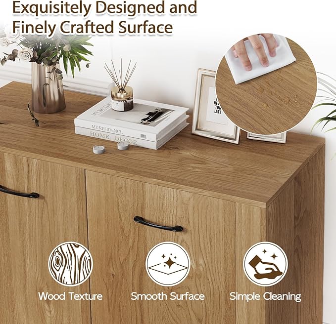 Giantex Modern Storage Cabinet, Anti-Tipping Device, Sturdy Metal Hings - Image 5
