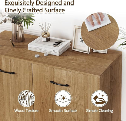 Giantex Modern Storage Cabinet, Anti-Tipping Device, Sturdy Metal Hings - Image 5