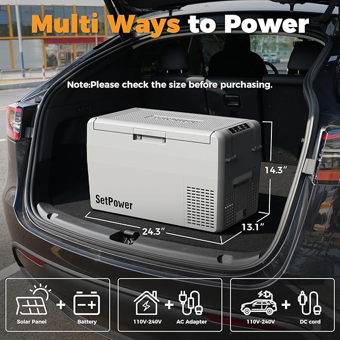 Setpower Car Refrigerator 50 Hours Backup Cooling 27 Quart 12 volt Fridge - Image 6