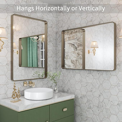 LOAAO 24”X36” Bronze Bathroom Mirrors - Image 4