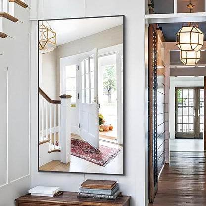 48x24In Black Bathroom Mirror for Wall, Rectangle Mirrors - Image 9