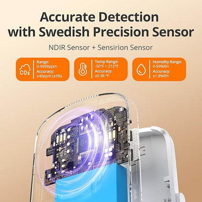 INKBIRD CO2 Monitor Ndir CO2 Detector 3 in 1 Meter | Carbon Dioxide & - Image 4