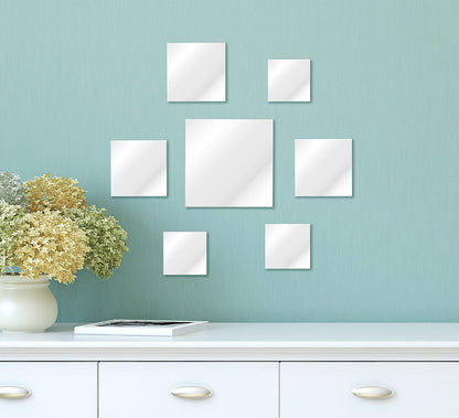 Elements Square Wall Mirrors, Set of 7
