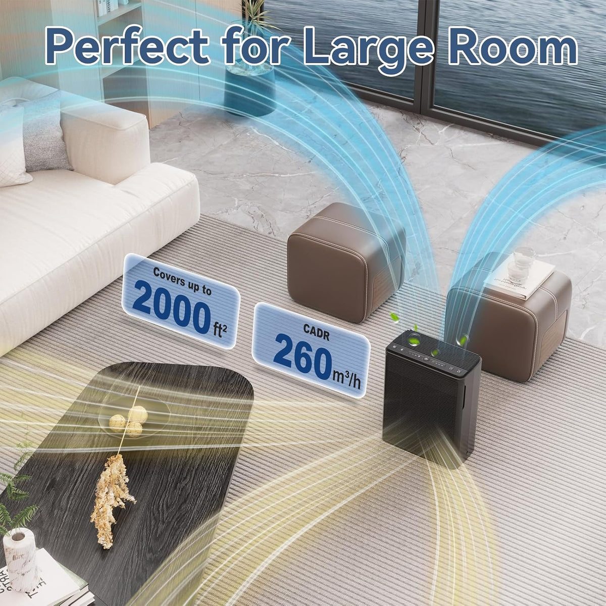 air purifiers for home large room up to shown in use