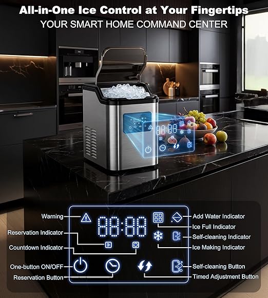 Nugget Ice Makers Countertop, Portable Pebble Ice Machine - Image 4