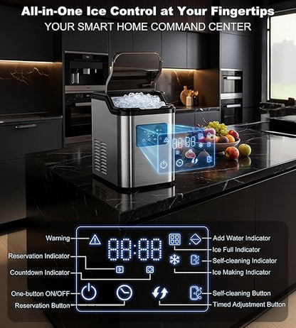 Nugget Ice Makers Countertop, Portable Pebble Ice Machine - Image 4