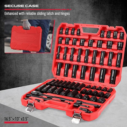 Master 1/2" Drive Impact Socket Set, 67-Piece Standard & Deep Master Impact - Image 7