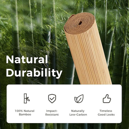 OUZUGIE 1 Pack 96x48 Inch Natural Bamboo Wall Panel – Twinned Carbides Pole - Image 7