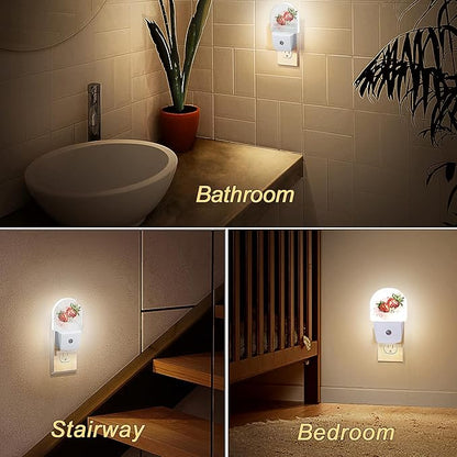 YESPOAK Night Light, Strawberry Berry Flower Night Lights Plug Into Wall Dusk - Image 6