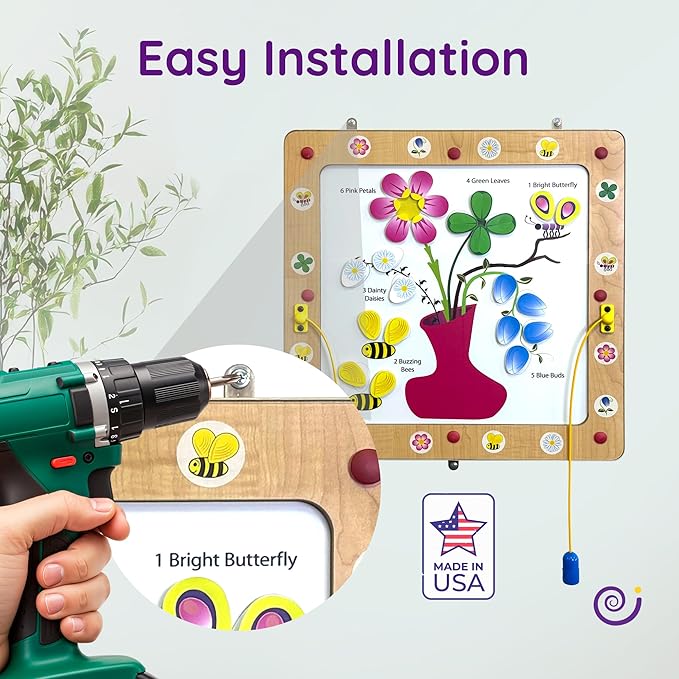 Magnetic Toddler Activity Wall Panel Toy – Interactive Wall Busy Board – - Image 6