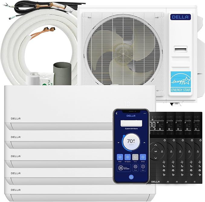 DELLA 42K BTU ODU 22 SEER2 208-230V Multi Zone AC 5 Zone Mini Split Cools Up to by Della