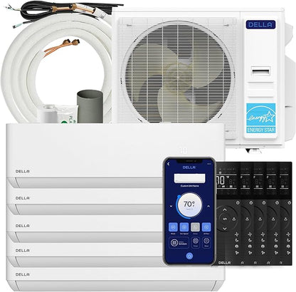 DELLA 42K BTU ODU 22 SEER2 208-230V Multi Zone AC 5 Zone Mini Split Cools Up to by Della