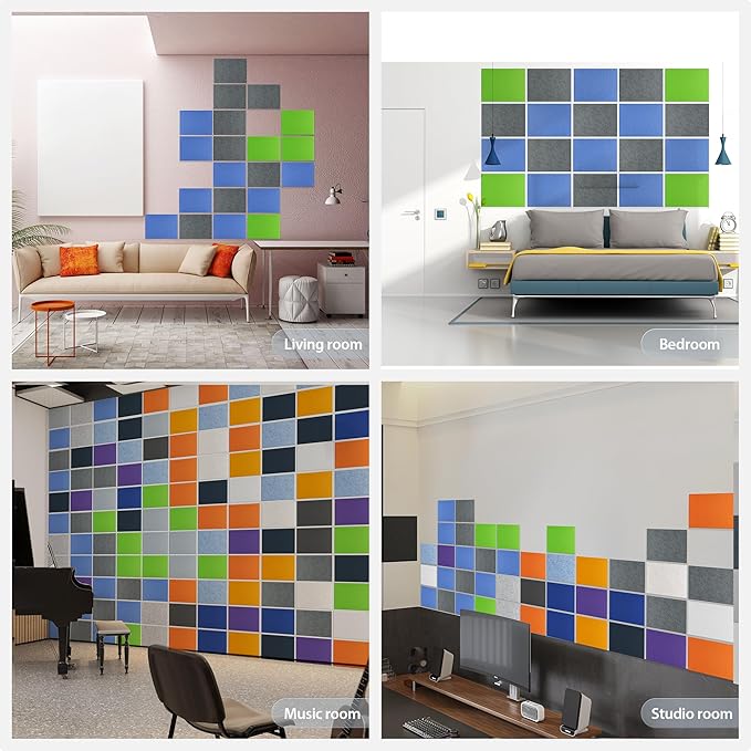 Amantech 12 Pack Acoustic Panels Self Adhesive Sound Proof Foam, High Density - Image 7
