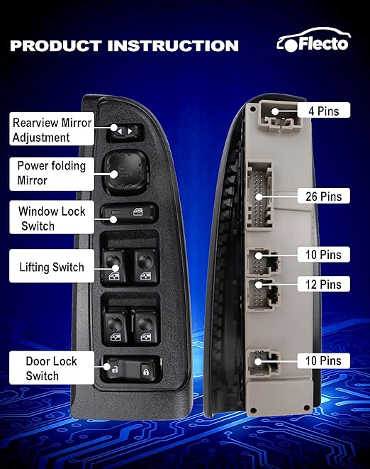 Flecto 15883319 Master Power Window Switch Driver Side - Image 3