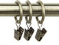 Rod Desyne 10 Count 1-Inch Curtain Rings with Clip for Windows, Antique Brass