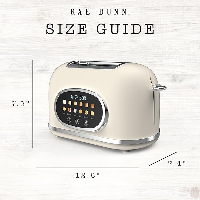 Rae Dunn Retro Digital Electric Toaster, 2 Slice Stainless Steel Toaster - Image 7