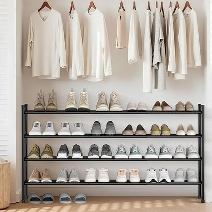 STORAGE MANIAC Long Expandable Shoe Rack, 24 Pairs Metal Wide Stackable Shoe - Image 6