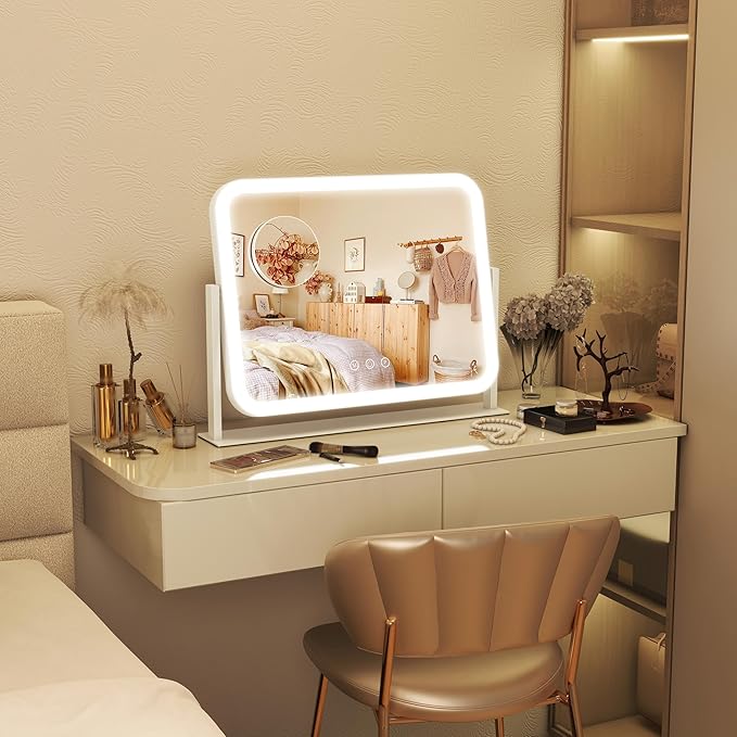 FENNIO Vanity Mirror with Lights 17''x13'' Makeup Mirror with Lights, Vanity - Image 6