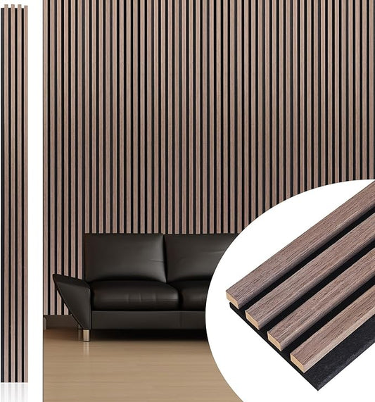 NeatiEase Wood Wall Panels, 9 Feet Acoustic Slat Wall Panels by NeatiEase