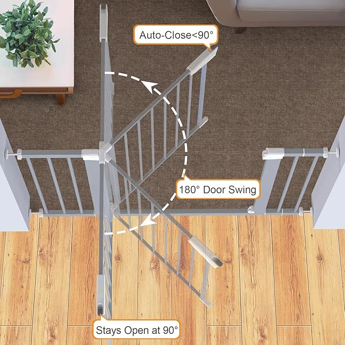 Cumbor 29.7-46" Baby Gate for Stairs, Gifts for Mom-Auto Close Dog Gate for The - Image 3