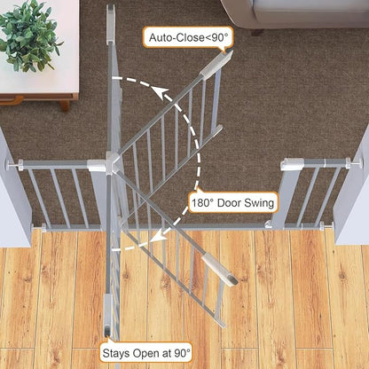 Cumbor 29.7-46" Baby Gate for Stairs, Gifts for Mom-Auto Close Dog Gate for The - Image 3