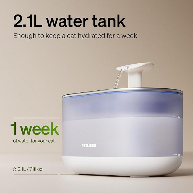 PETLIBRO Cat Water Fountain Stainless Steel, Ultra Quiet, 71fl oz/2.1L - Image 6