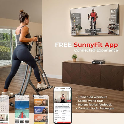 Sunny Health & Fitness Foldable Air Walk Elliptical, SunnyFit App via Bluetooth - Image 3