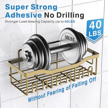 EUDELE 5-Pack Rustproof Stainless Steel Shower Caddy – No Drill Adhesive - Image 4