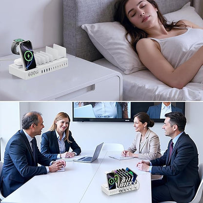 600w Charging Station for Multiple Devices, 15 in 1 Wireless Charger - Image 6