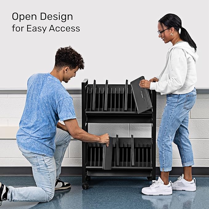 Line Leader 32-Device Mobile Charging Station | Steel Rolling Cart - Image 3
