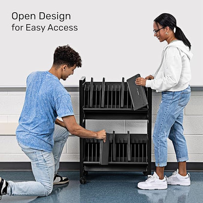 Line Leader 32-Device Mobile Charging Station | Steel Rolling Cart - Image 3