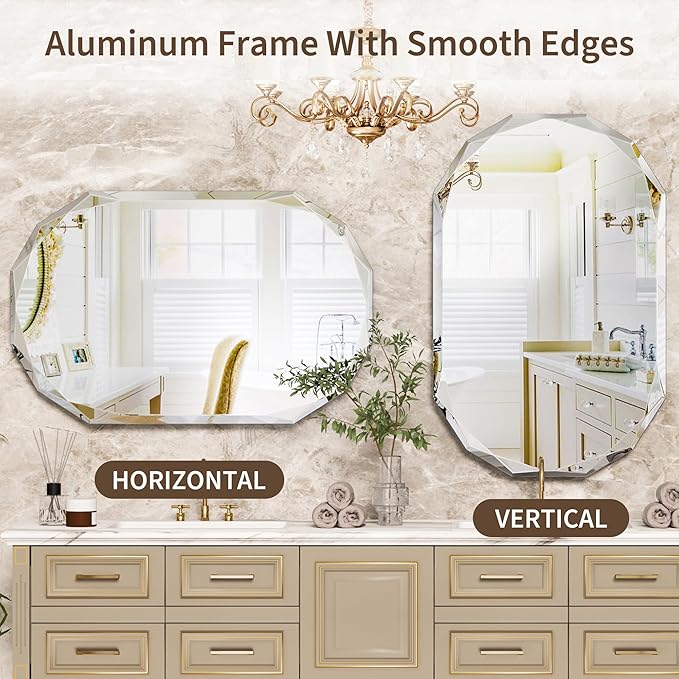 Suidia Bathroom Mirror, Frameless Bathroom Mirror - Image 5