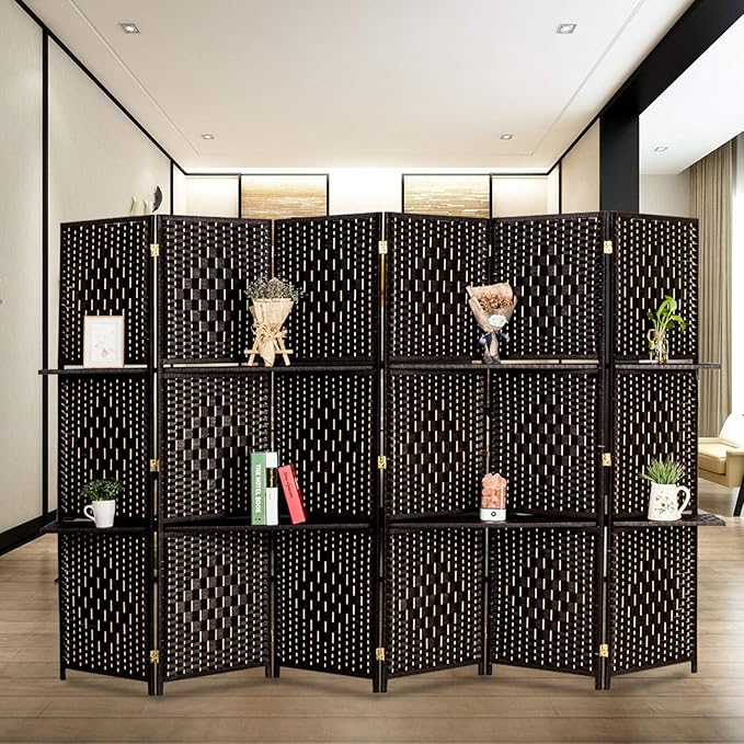 Bonnlo Upgraded Heavy Duty 6FT Tall Rattan Room Divider Screens - Image 6