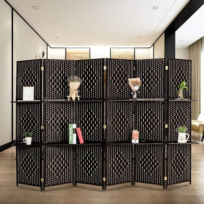 Bonnlo Upgraded Heavy Duty 6FT Tall Rattan Room Divider Screens - Image 6