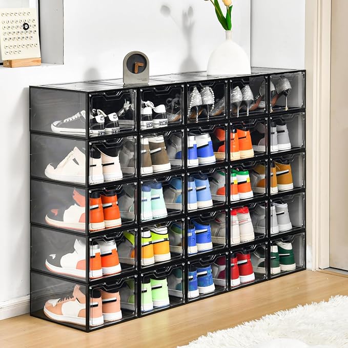 12 Pack Stackable Shoe Storage Organizer - Image 7