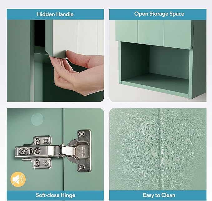 Bathroom Wall Cabinet with Single Door, Soft-Close Hinges, 15x27 inch Wooden - Image 4