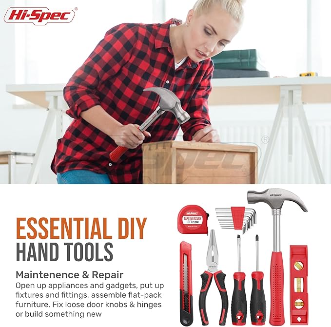 Hi-Spec 58pc Red 8V USB Electric Power Cordless Drill Driver and Home DIY Tool - Image 6