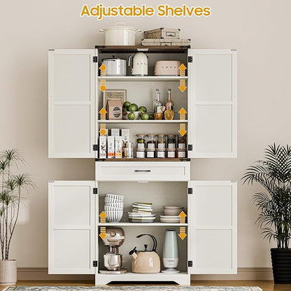72" Tall Farmhouse Kitchen Pantry, Farmhouse Storage Cabinet - Image 6