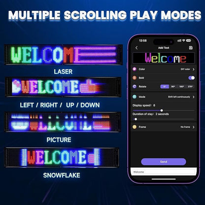 Rayhome Large Programmable LED Sign, Scrolling Bluetooth APP Control Custom - Image 4