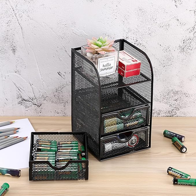 BTSKY Metal Mesh Battery Storage Organizer - Image 3