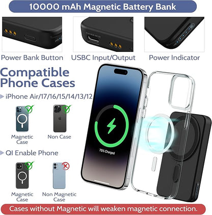 Smtcsl 3-in-1 Wireless Charging Station: Portable 10000mAh Power Bank Charger - Image 3