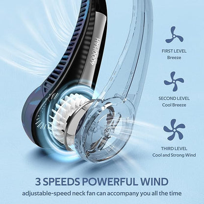 Portable Neck Fan, Hands Free Bladeless Fan, 360° Cooling Personal Fan - Image 3