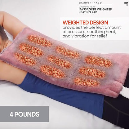 Calming Heat Massaging Vibrations Weighted Heating Pad by Sharper Image | - Image 3